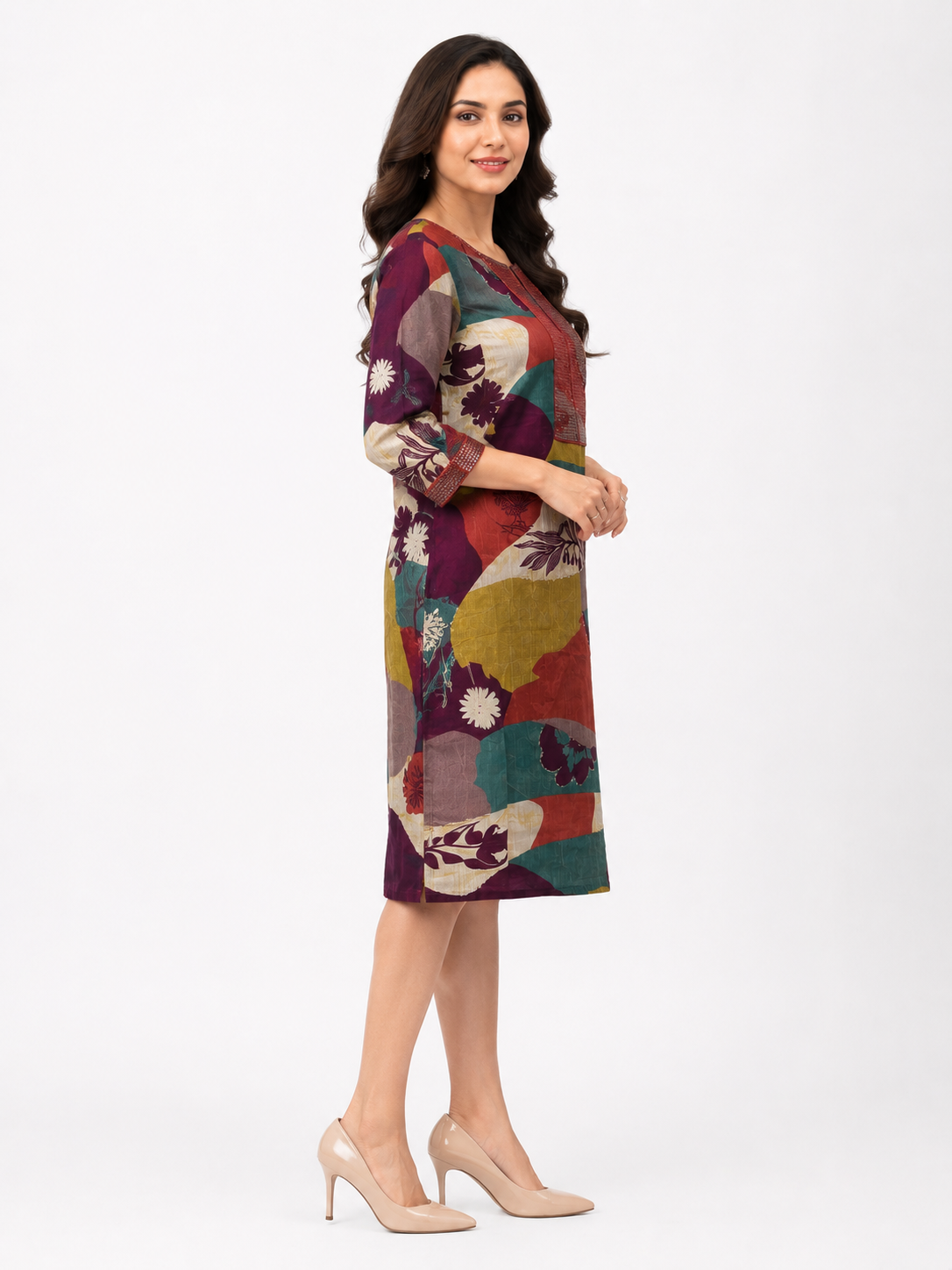 LIBA Women's Multicolor Abstract Printed Straight Kurti